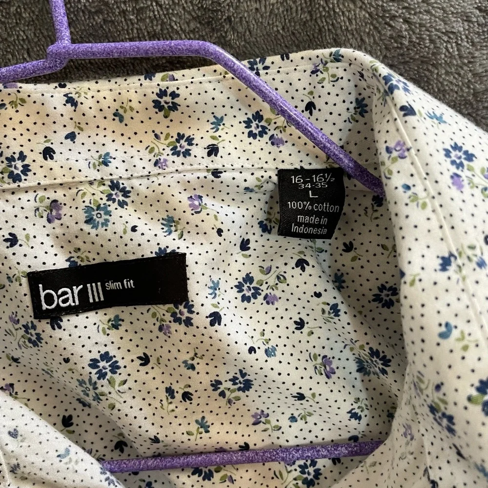 Mens Button Down Long Sleeved Floral Shirt - Picture 2 of 5